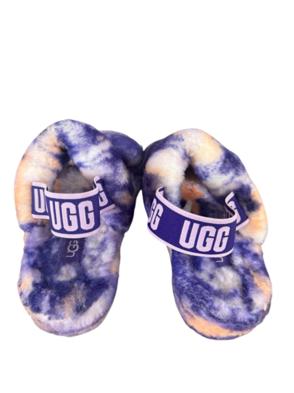 Women's UGG Tie-Dye Fluff Slippers, size 7 - Picture 6 of 7